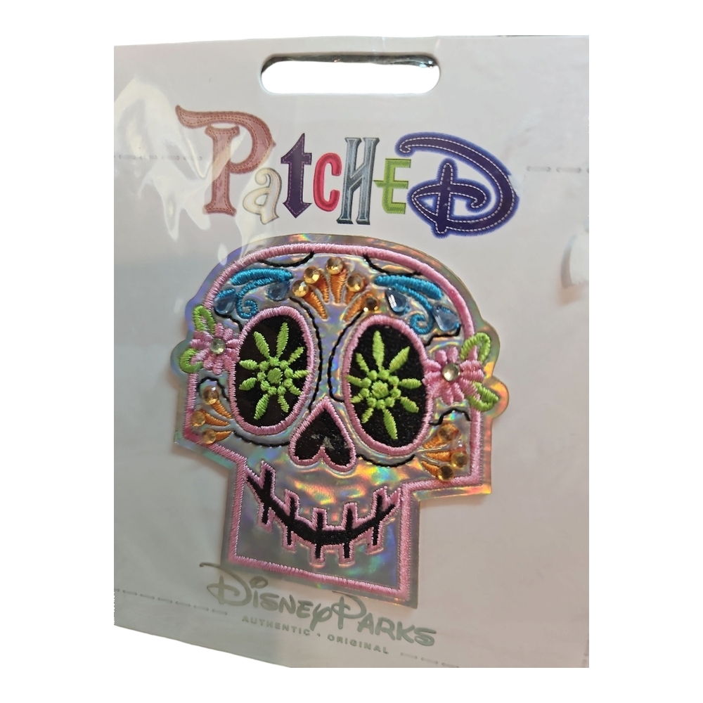 Coco Sugar Skull Patch Disney Parks Embroidered Irridescent Patched - Picture 3 of 3